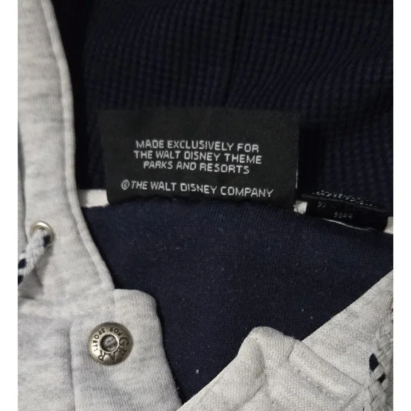 Vintage Disney Store Donald Duck Gray Quarter Button Hoodie Large/XL - Picture 8 of 13